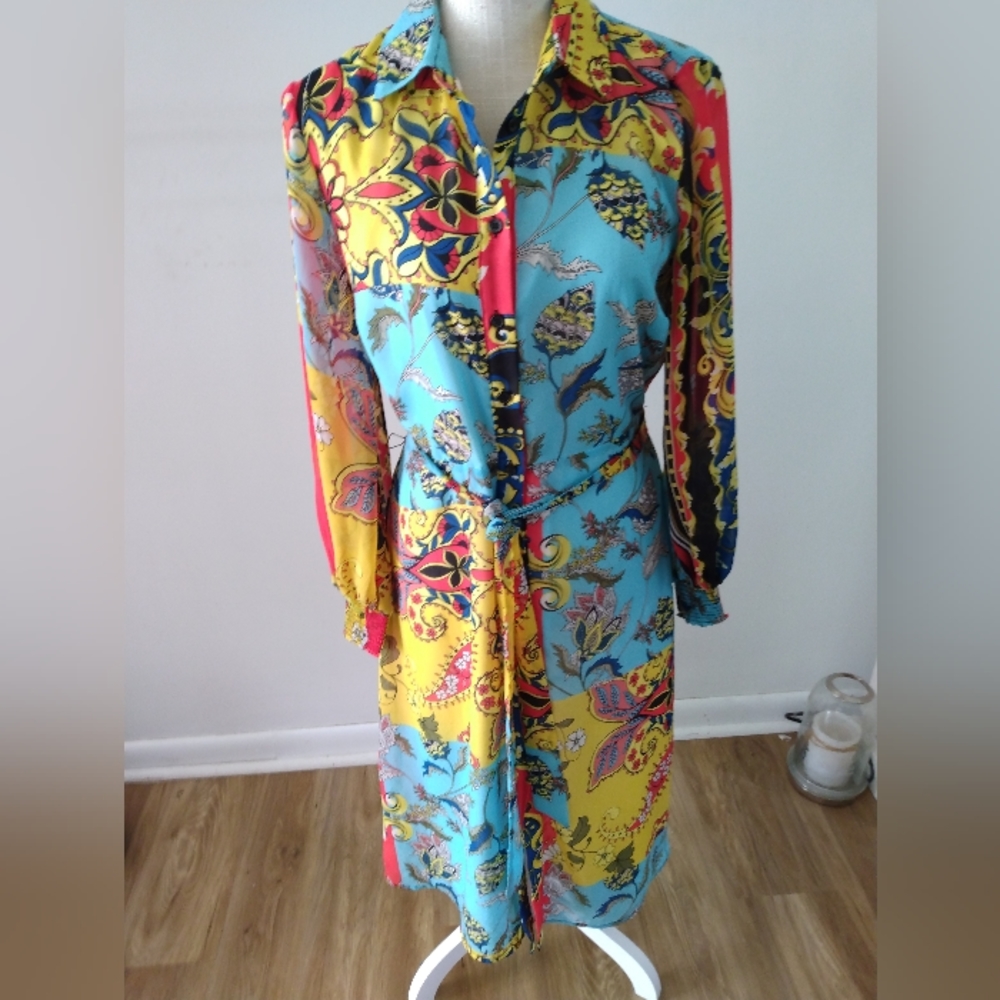 NY & Co.Printed Shirt Dress, Size Small